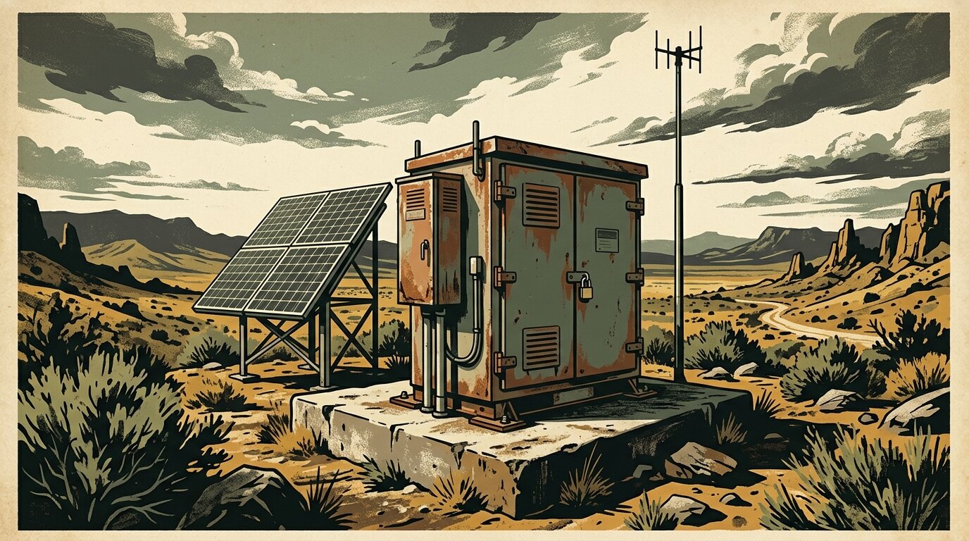 Remote RTU enclosure at a substation gathering hardware-timestamped telemetry over a wide-area SCADA link